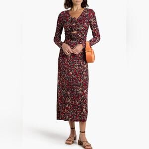 farm rio black winter garden ruffle maxi dress Black Belle Garden Lenzing Ecovero Viscose Maxi Dress